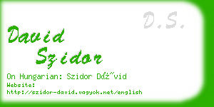 david szidor business card